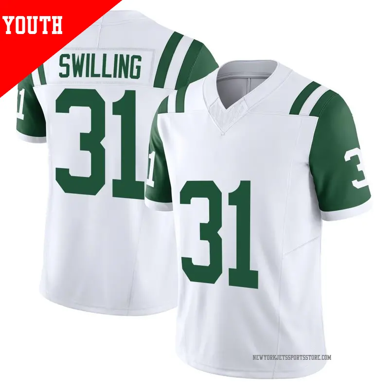Youth ＃31 Tre Swilling New York Jets Limited White Classic Alternate Vapor F.U.S.E. Jersey